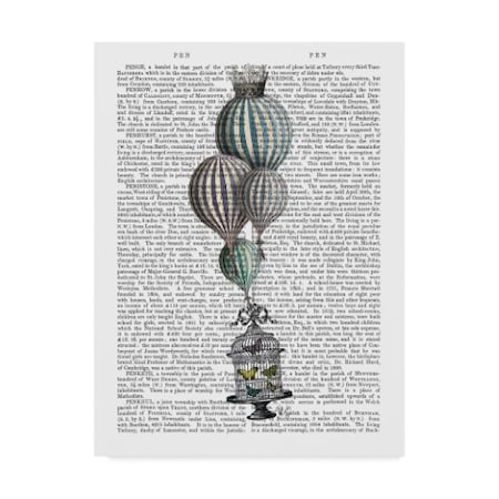 Fab Funky 'Balloon And Bird Cage 1' Canvas Art,24x32